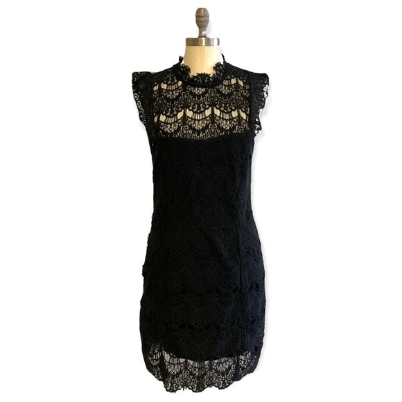 Free People Lace Daydream Bodycon Slip Dress Black - Picture 4 of 16
